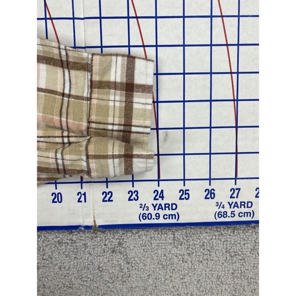 Cotton On Shirt Womens Large Tan Plaid Flannel Button Up Casual Outdoor Ladies - Picture 16 of 16
